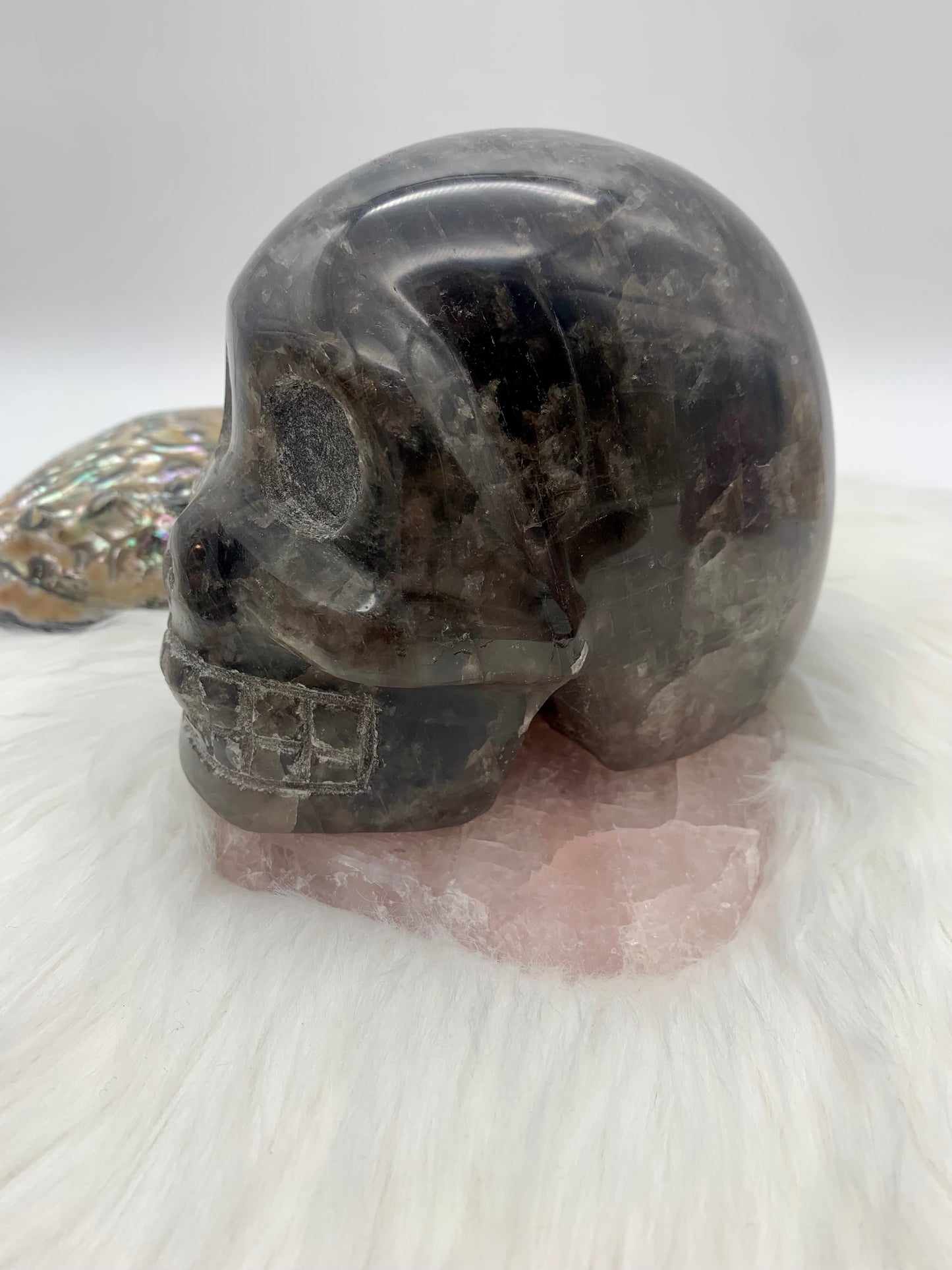 Schwarzer Mondstein Totenkopf/Schädel
