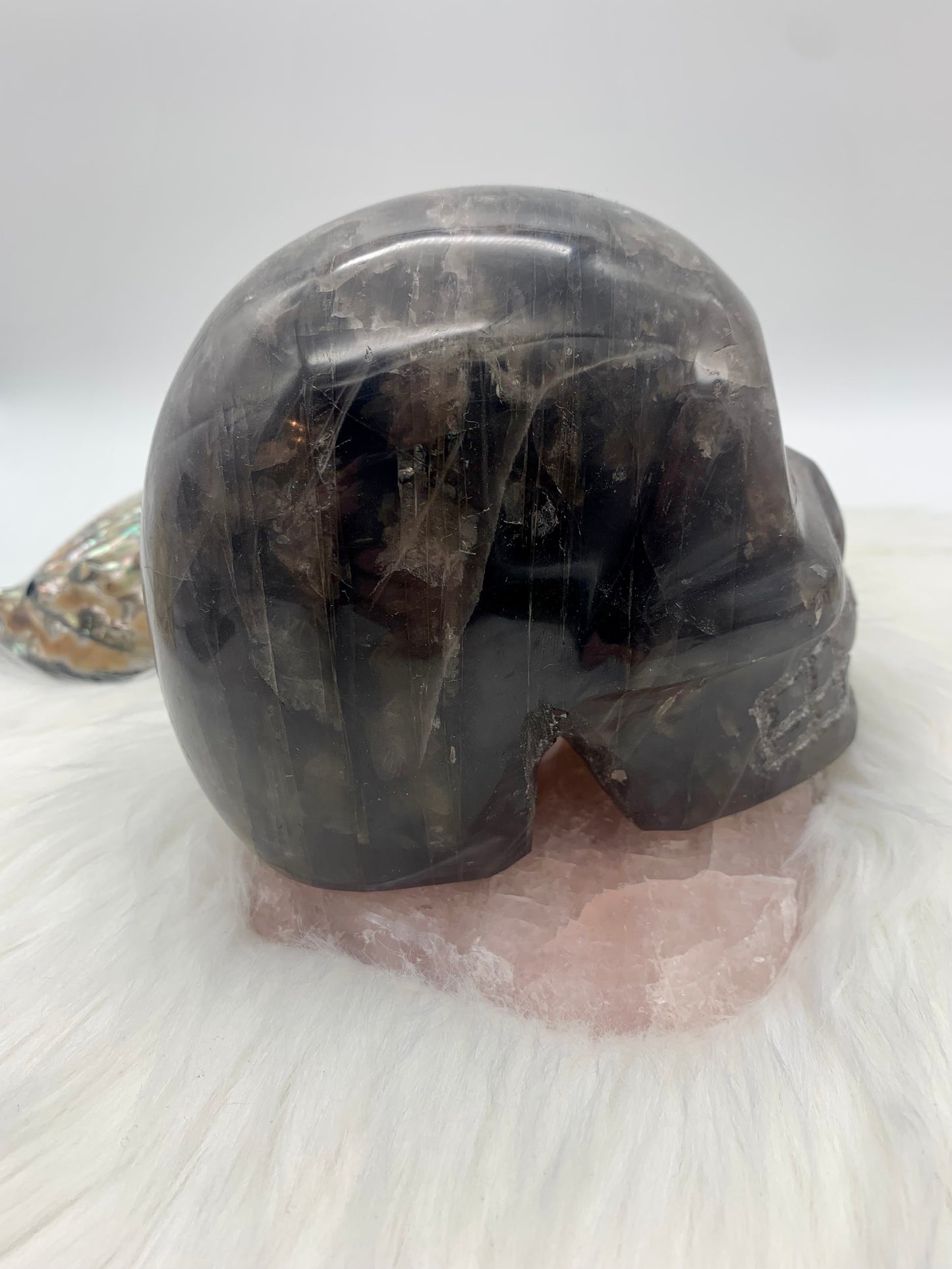 Schwarzer Mondstein Totenkopf/Schädel