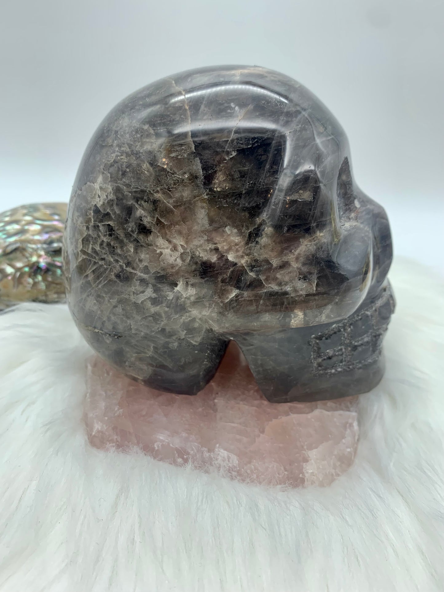 Schwarzer Mondstein Totenkopf/Schädel