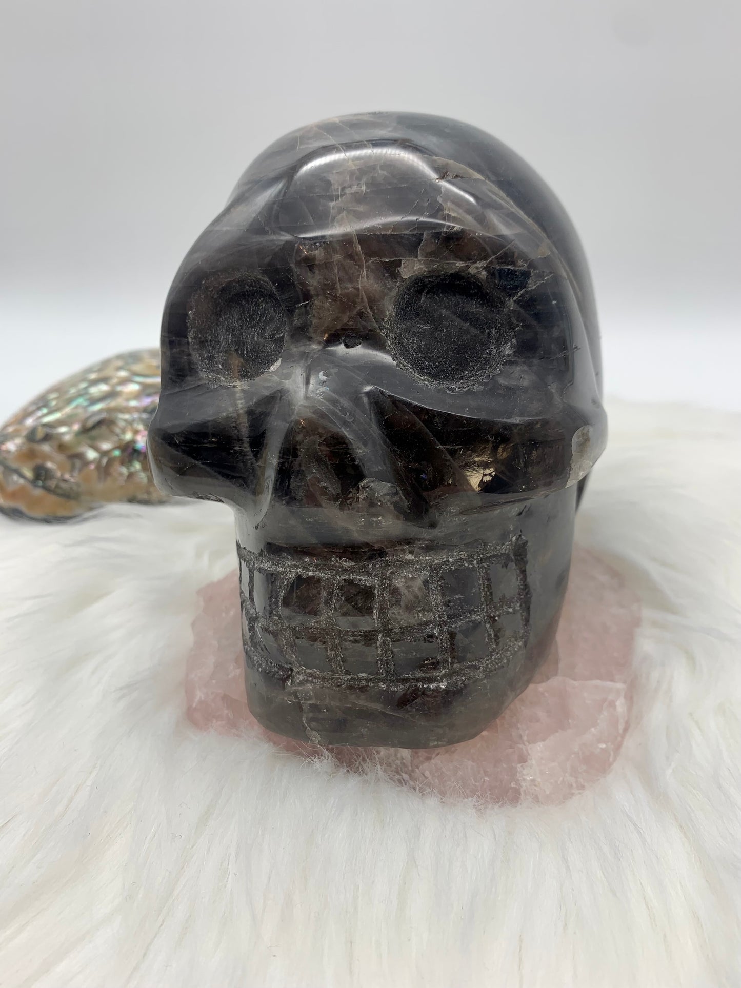 Schwarzer Mondstein Totenkopf/Schädel