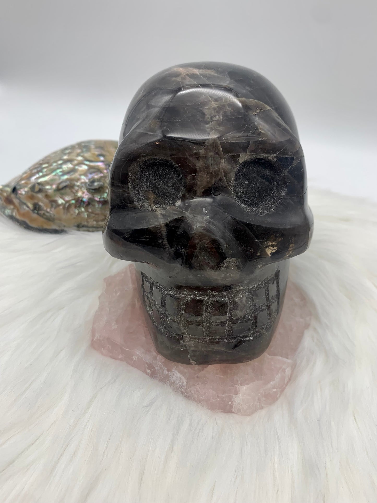 Schwarzer Mondstein Totenkopf/Schädel