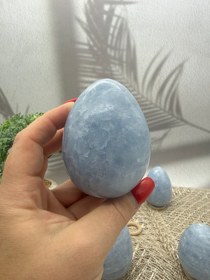 Blaue Calcit Eier 1-6