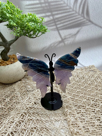 Lila/blauer Fluorit Schmetterling II
