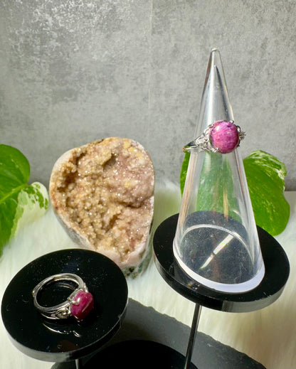 Rhodonit Ring 925 Silber Größenverstellbar