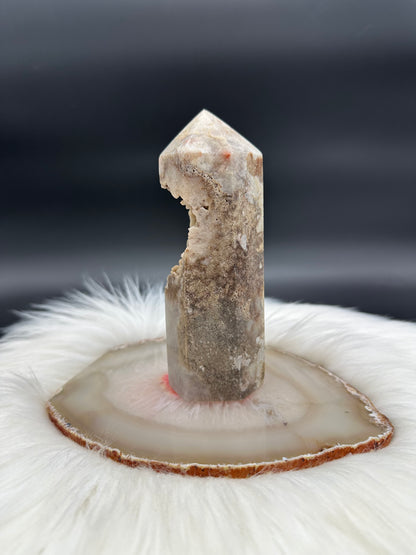 Pink Amethyst Turm mit Glitzerdruse
