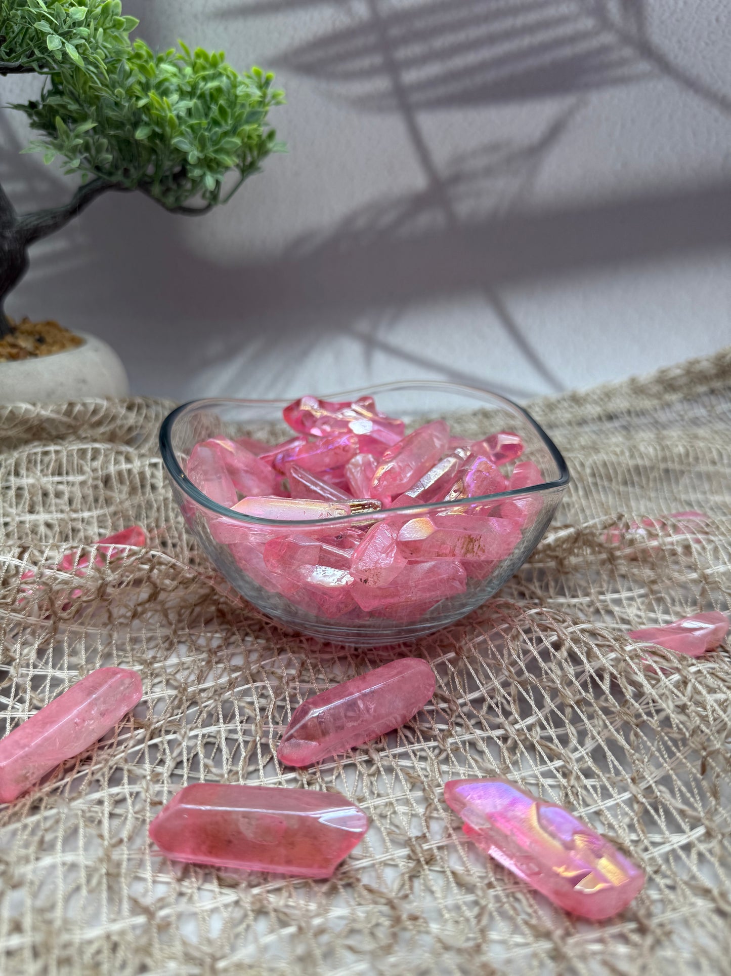Bedampfter Bergkristall rosa