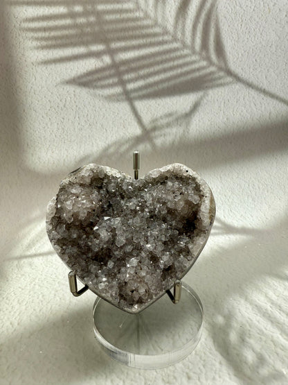 Amethyst Drusen Herz - grau