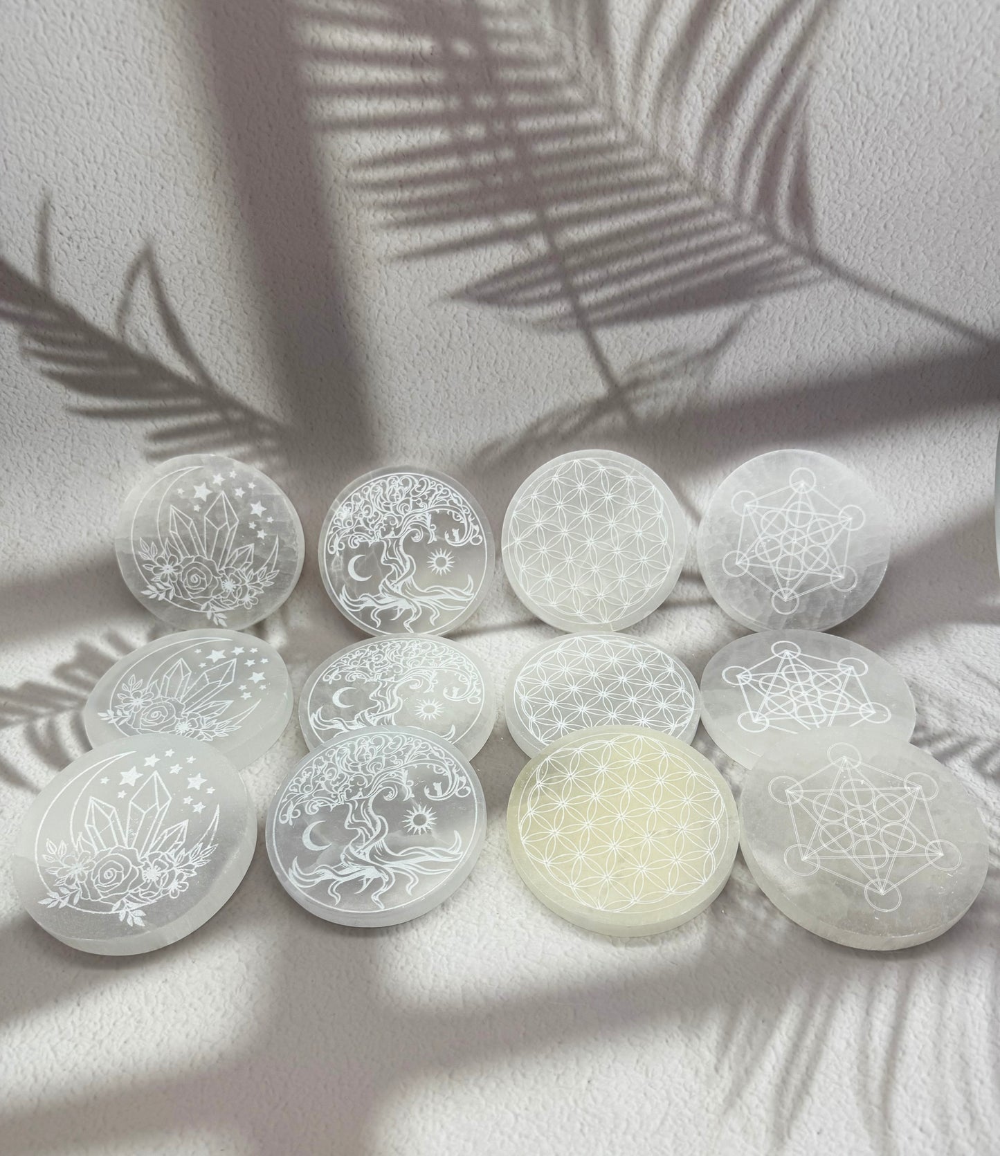 Selenit Kristall Ladeplatte / Scheibe