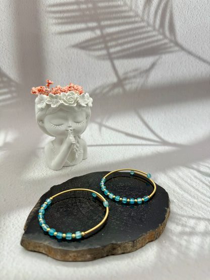 Aquamarin Kreolen Armband