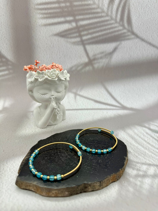 Aquamarin Kreolen Armband