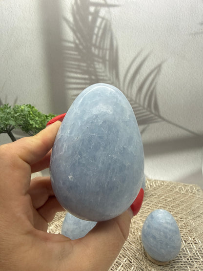 Blaue Calcit Eier 1-6