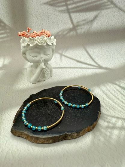 Aquamarin Kreolen Armband