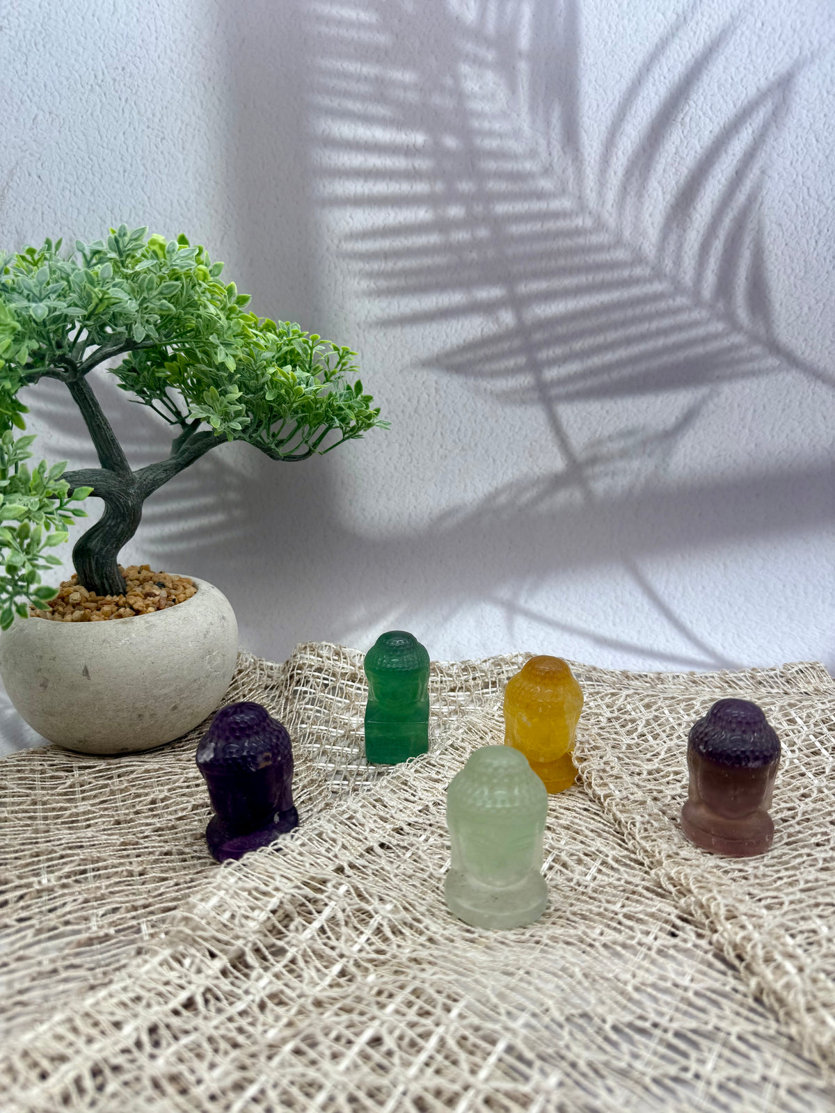 Fluorit Buddha Figuren 1-5