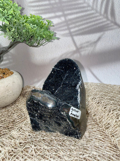 Amethyst Druse - dunkelgrau