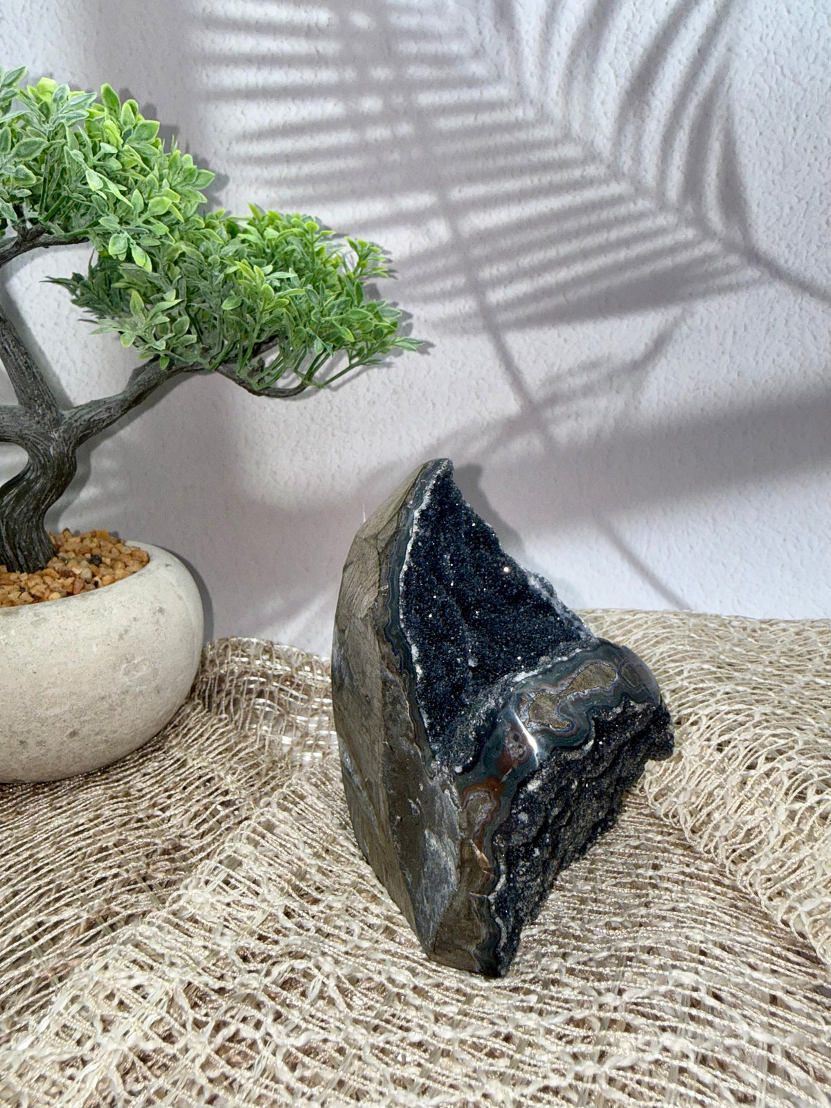 Amethyst Druse - dunkelgrau