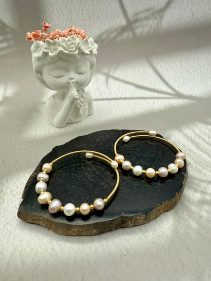 Süßwasser-Perlen Kreolen Armband