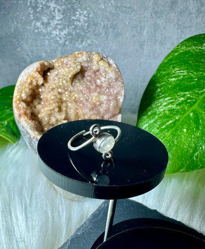 Mondstein Ring 925 Silber Größenverstellbar