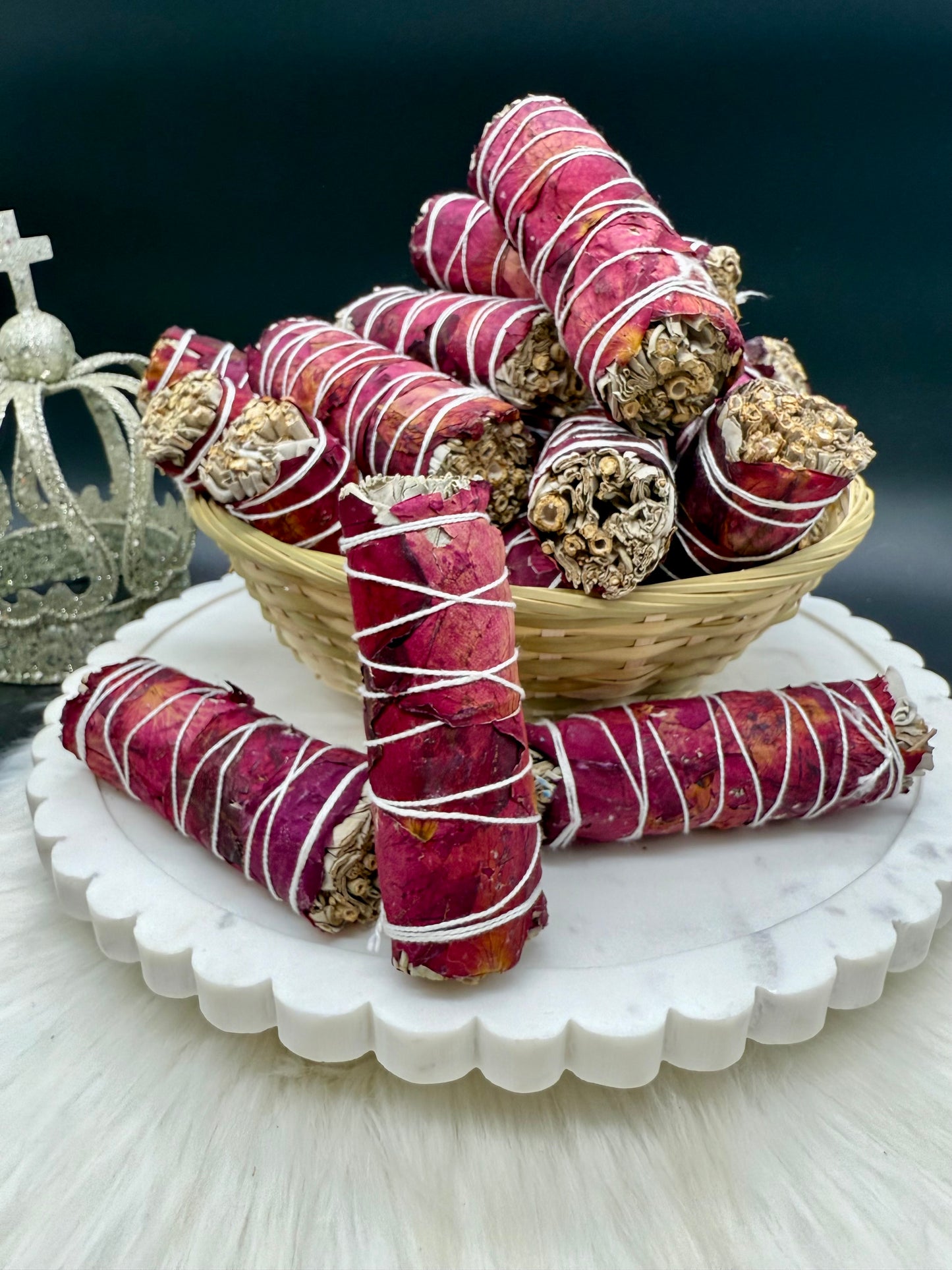 Weißer Salbei mit Rosenblättern - Smudge - Räuchern