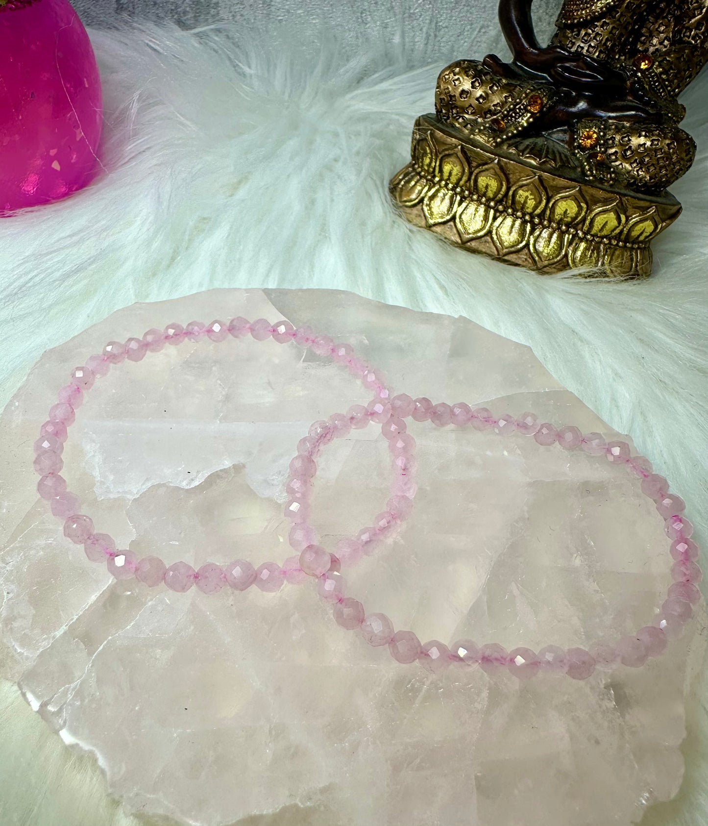Rosenquarz Armband facettiert