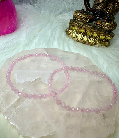 Rosenquarz Armband facettiert