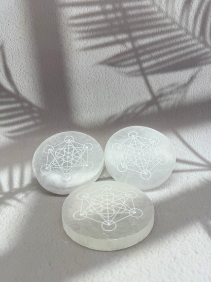 Selenit Kristall Ladeplatte / Scheibe