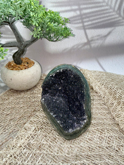 Amethyst Druse - Grau/lila III