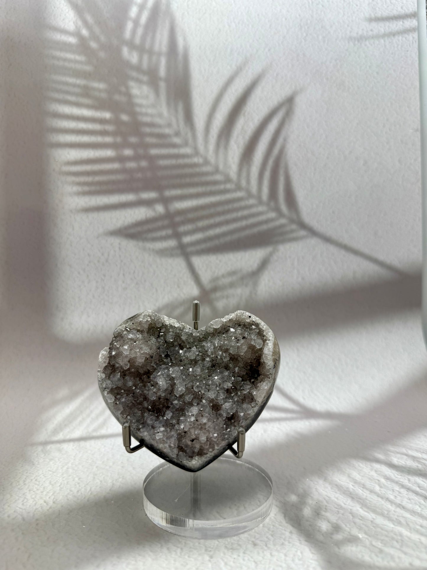 Amethyst Drusen Herz - grau