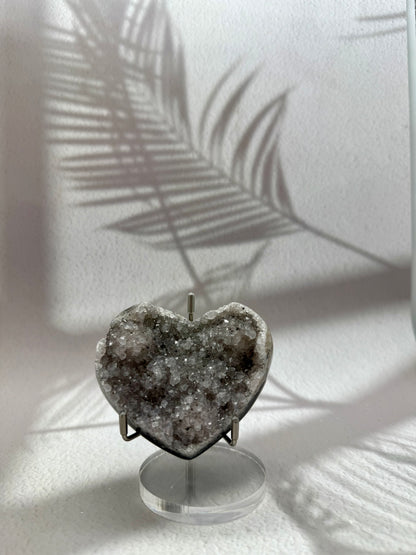 Amethyst Drusen Herz - grau