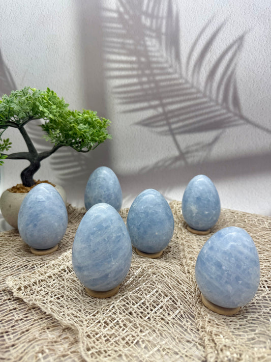 Blaue Calcit Eier 1-6