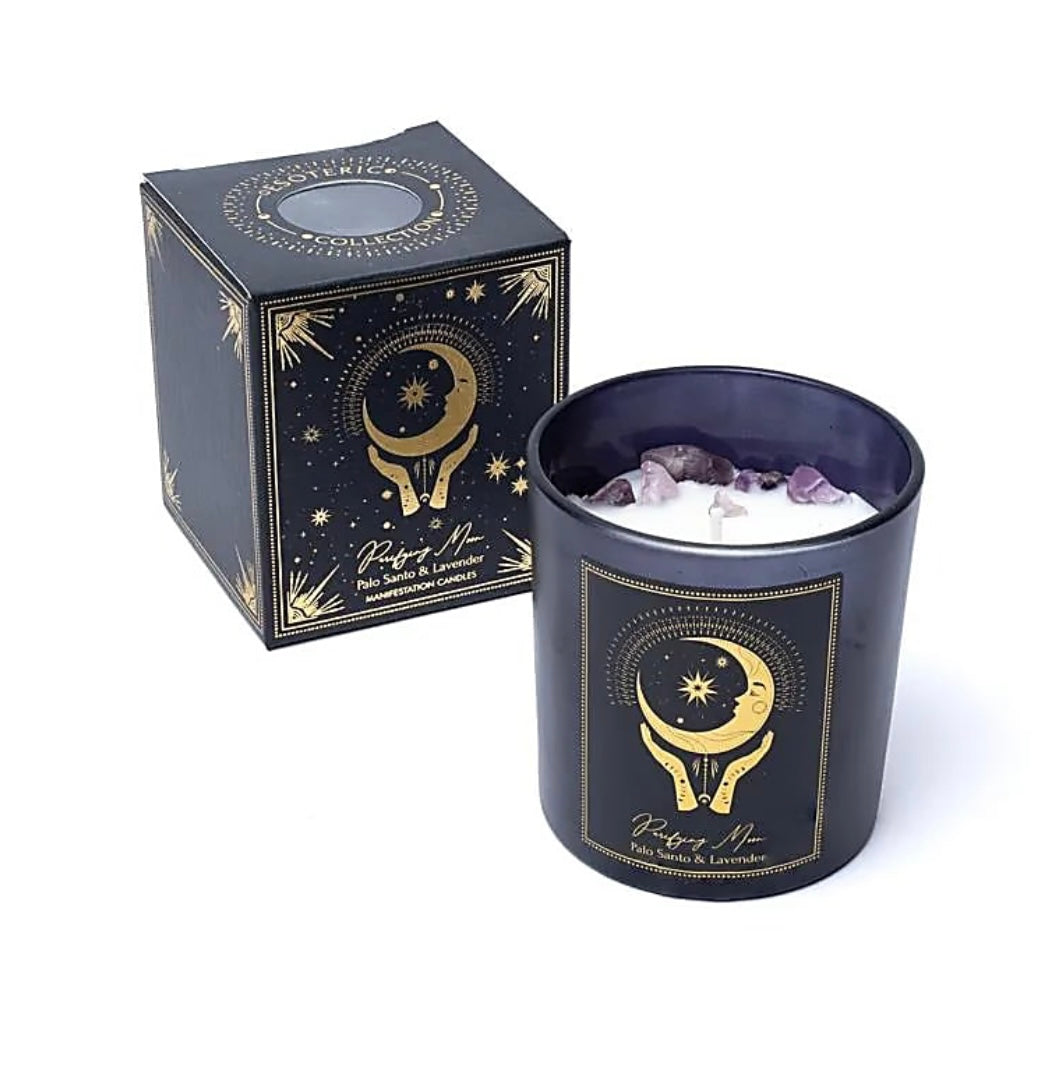 Manifestationskerze Reinigender Mond - Amethyst