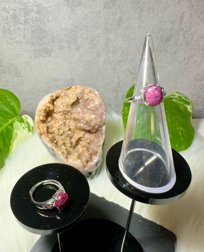 Rhodonit Ring 925 Silber Größenverstellbar