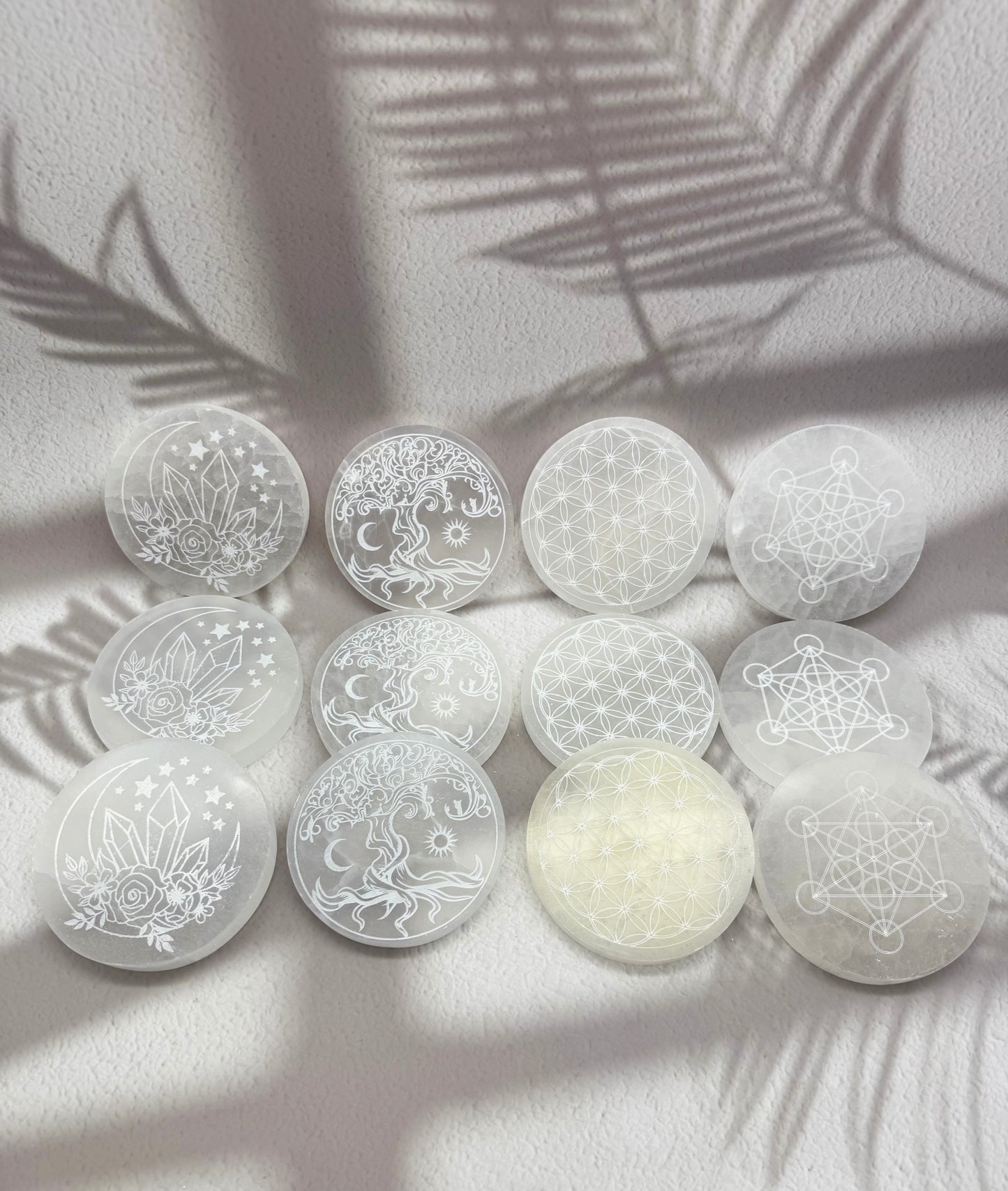 Selenit Kristall Ladeplatte / Scheibe