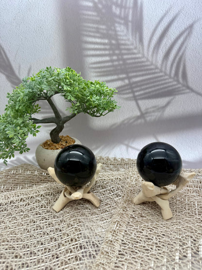 Gold Obsidian Kugel 1-2