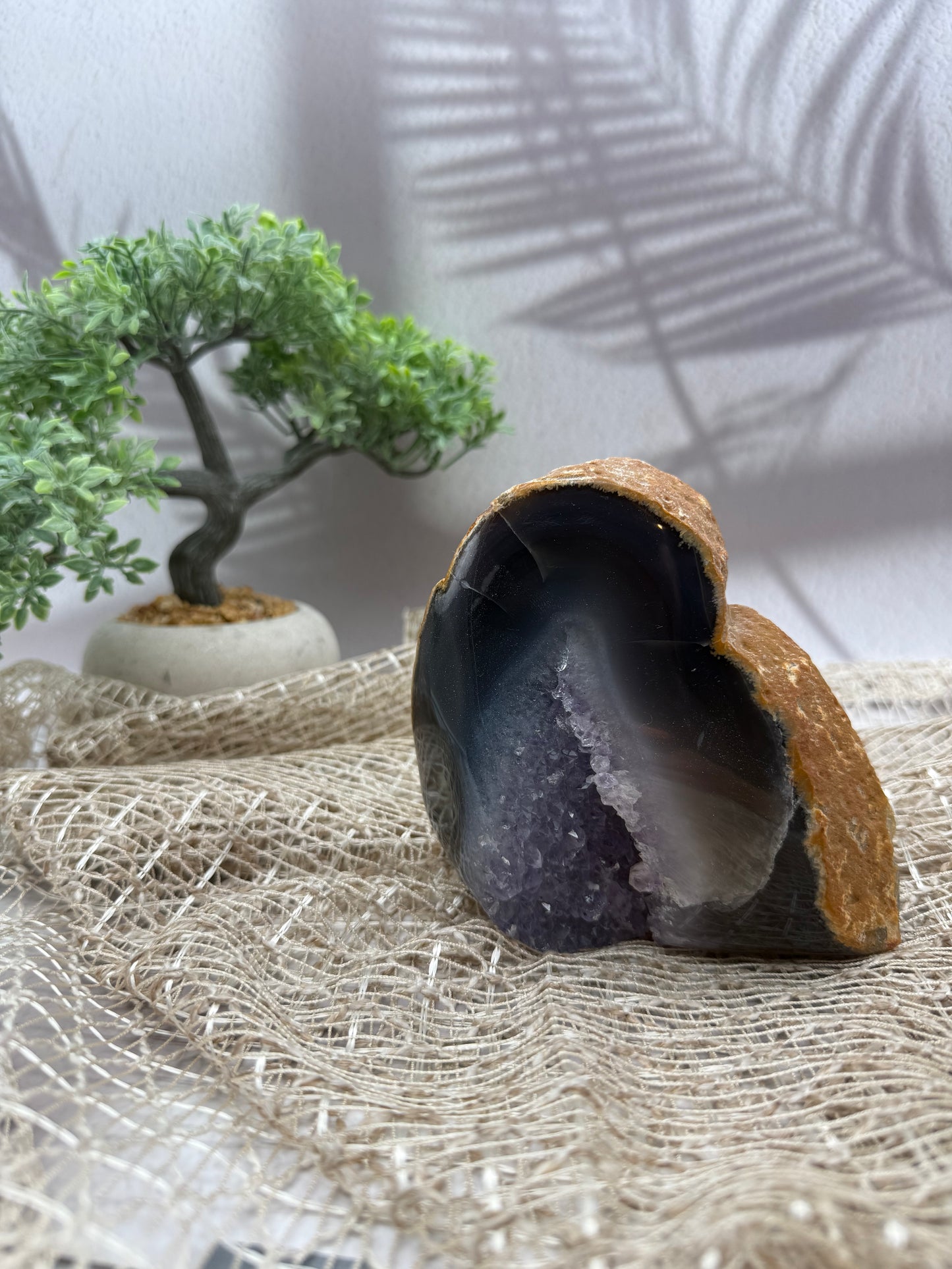 Achat mit Amethystdruse