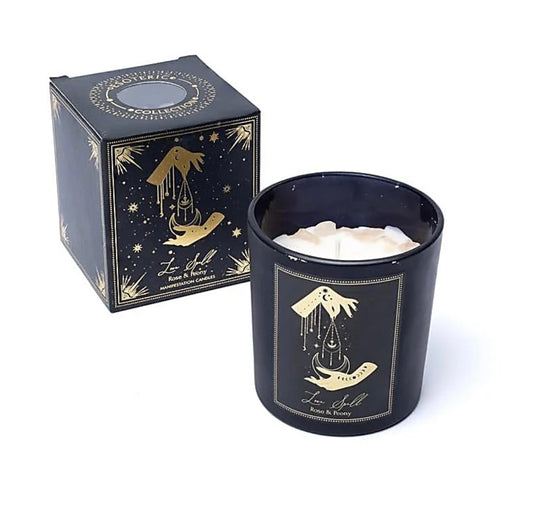 Manifestationskerze Liebeszauber - Rosenquarz