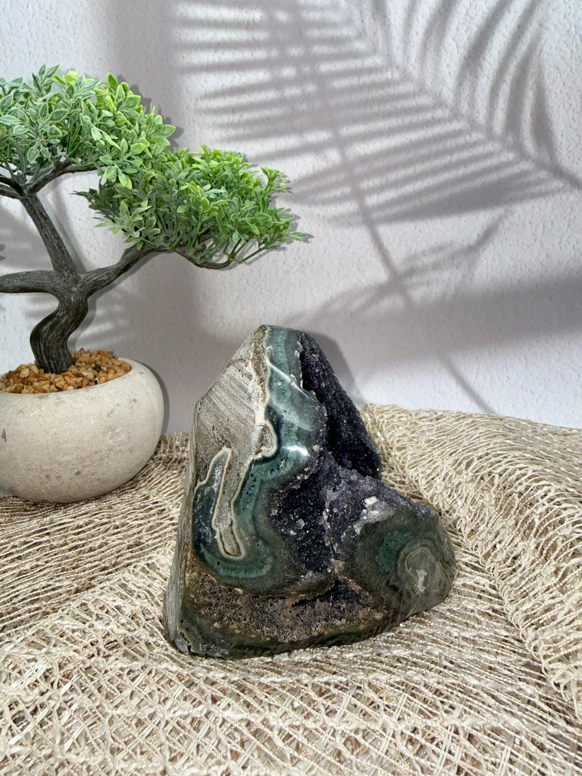 Amethyst Druse - Grau/lila III