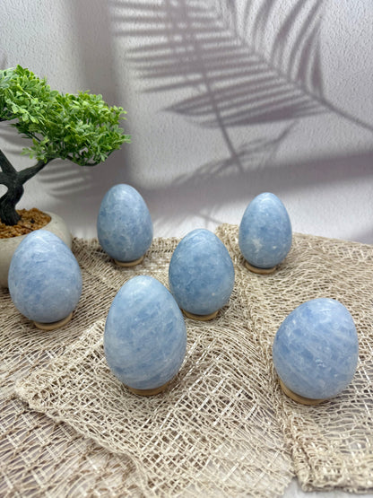 Blaue Calcit Eier 1-6