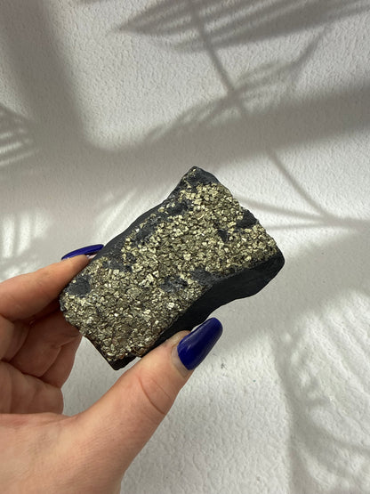 Shungit x Pyrit Rohstück