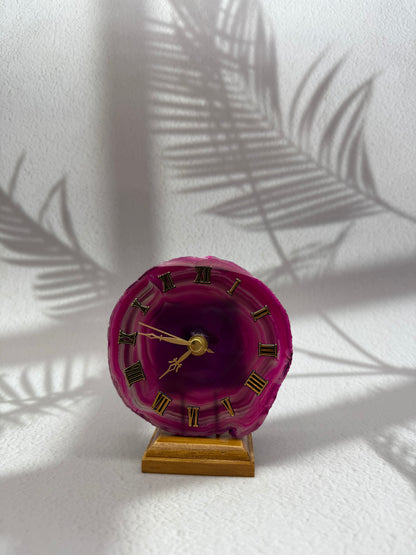 Pinke Achat Uhr