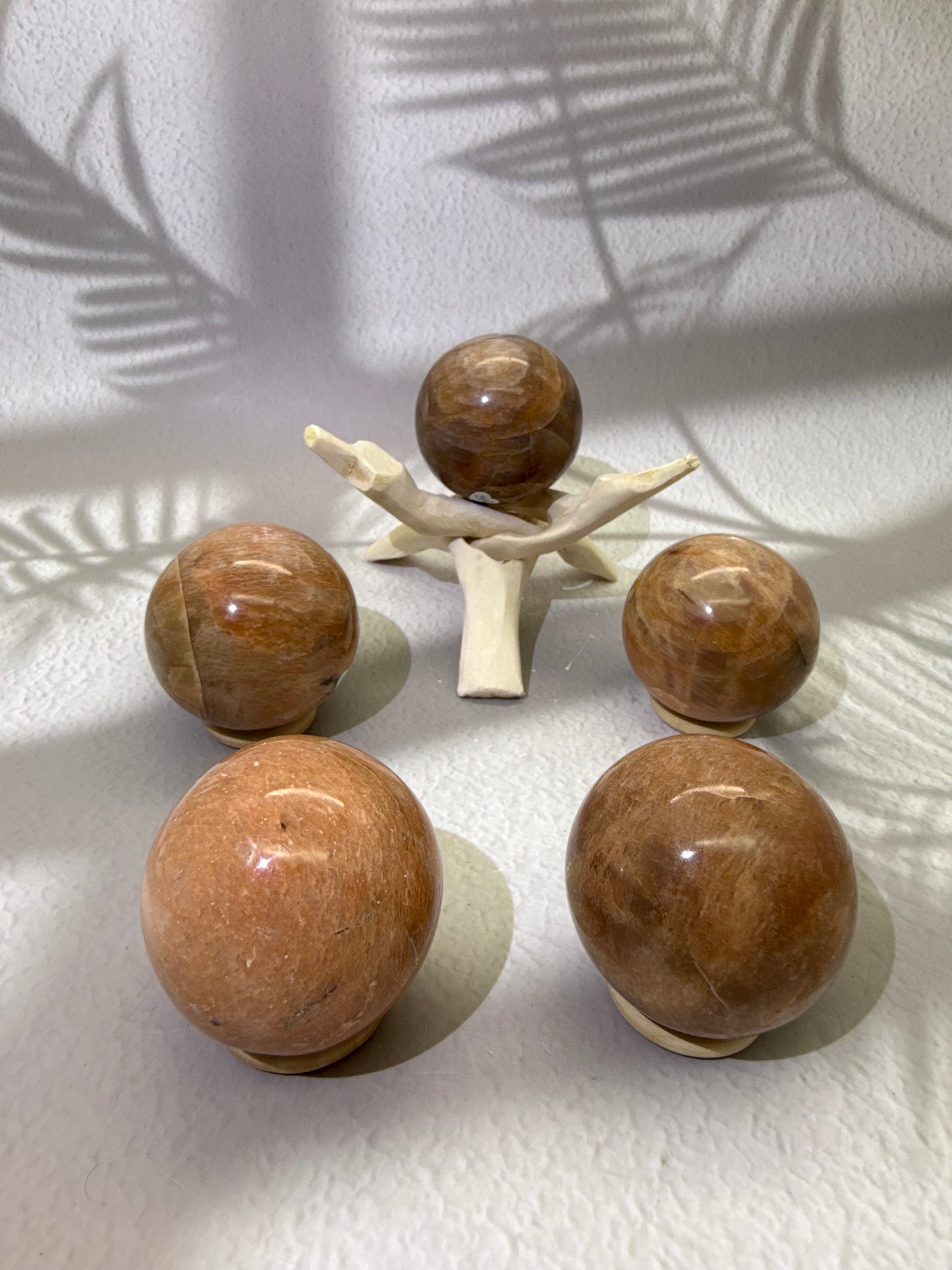 Aprikosen Mondstein Kugel 1-5