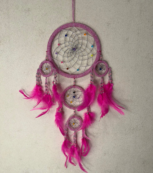 Perlentraumfänger - groß- pink