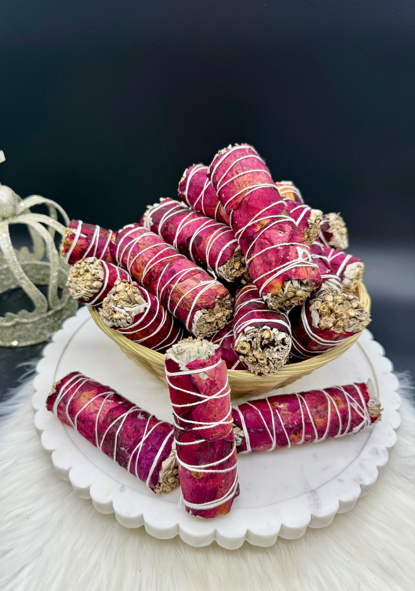 Weißer Salbei mit Rosenblättern - Smudge - Räuchern