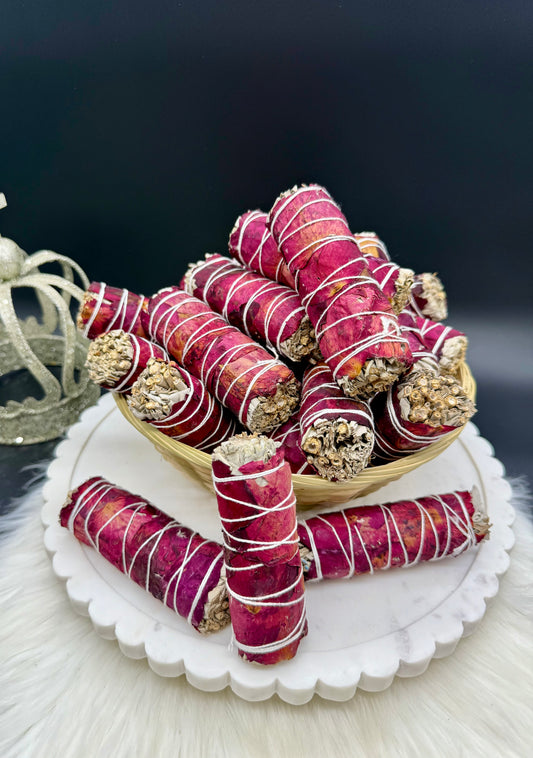 Weißer Salbei mit Rosenblättern - Smudge - Räuchern