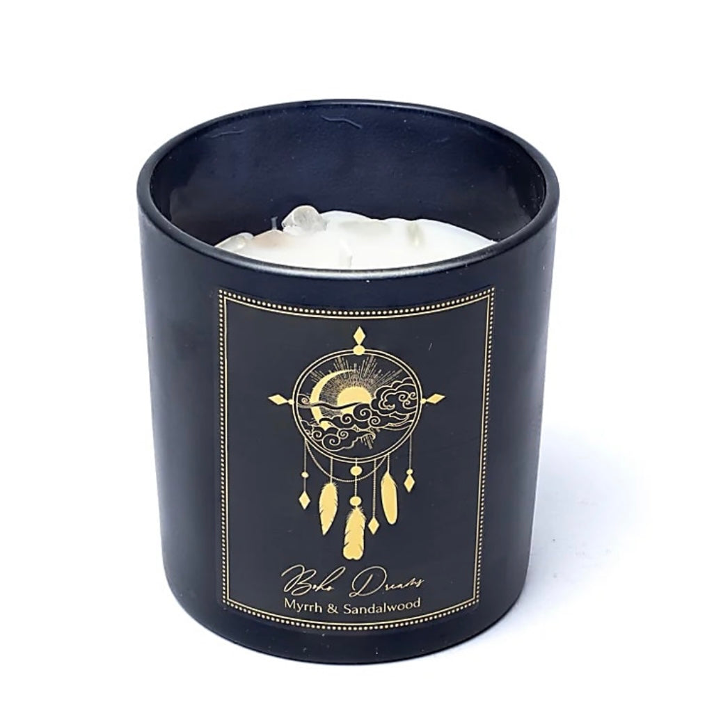 Manifestationskerze Boho Dreams - Bergkristall