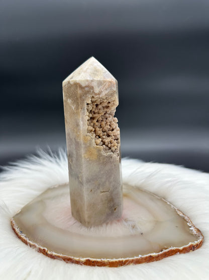 Pink Amethyst Turm mit Glitzerdruse