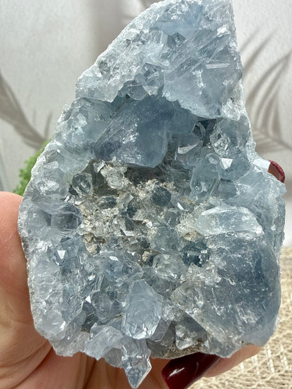 Coelestin Cluster mit Calcit