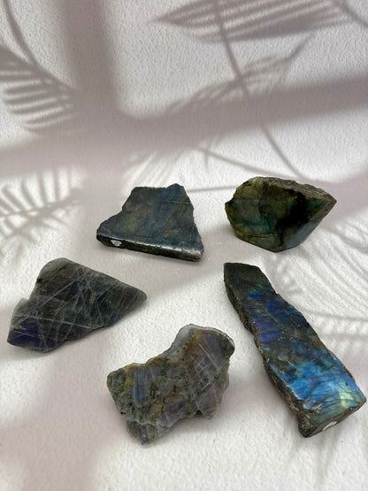 Labradorit Stücke poliert