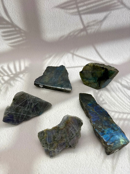Labradorit Stücke poliert