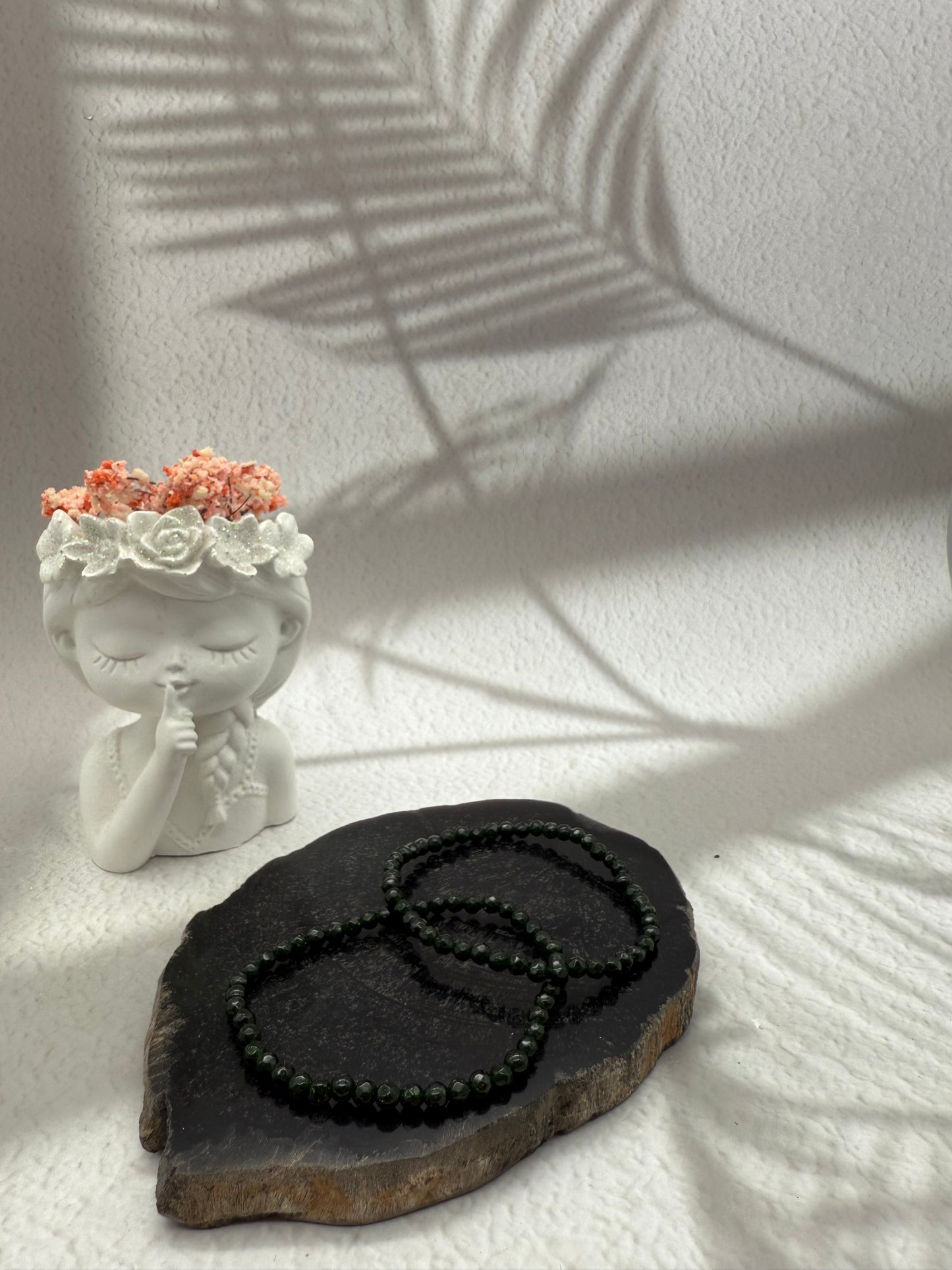 Facettiertes Grünfluss Armband