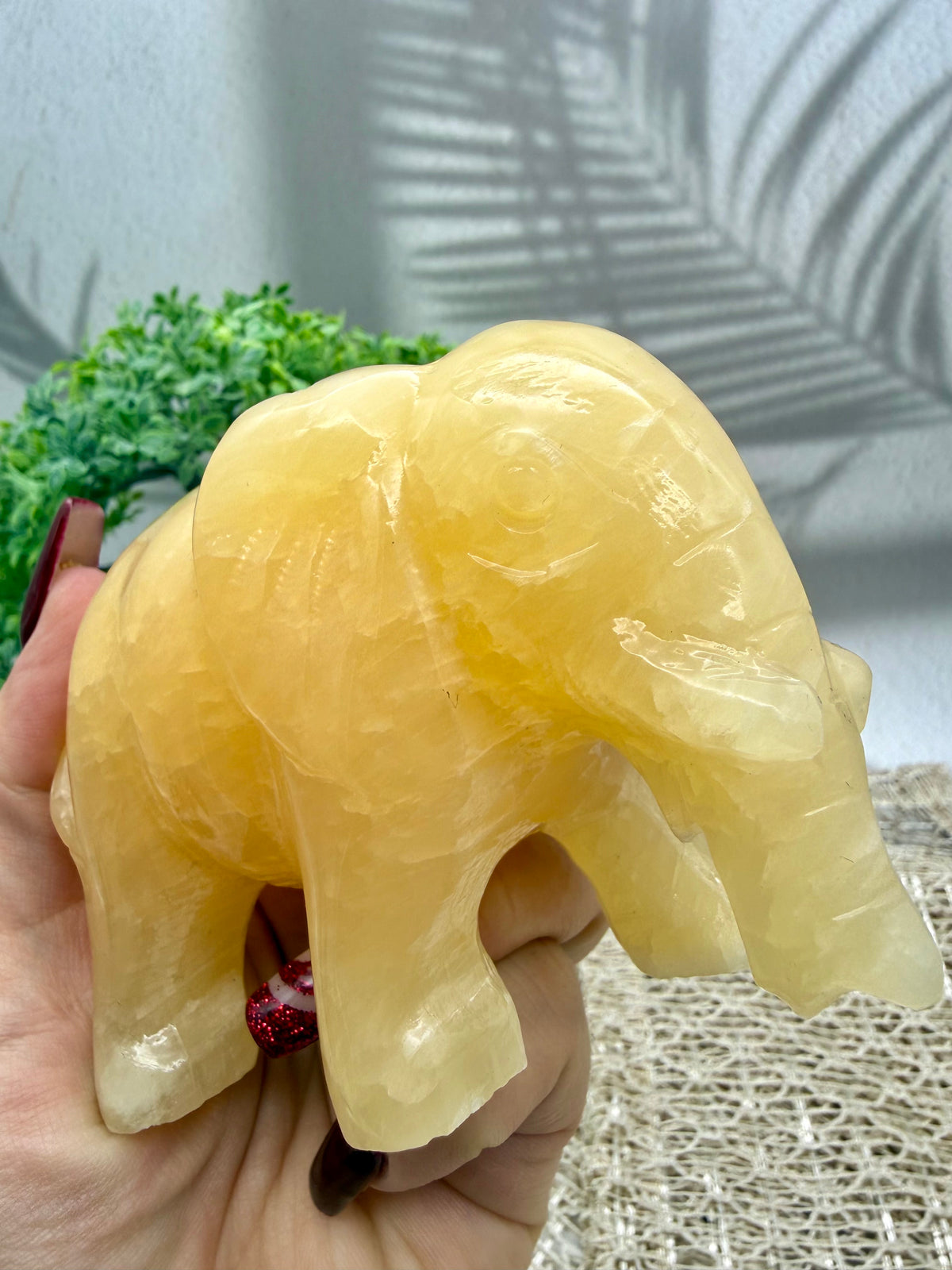 Orangencalcit Elefant - I